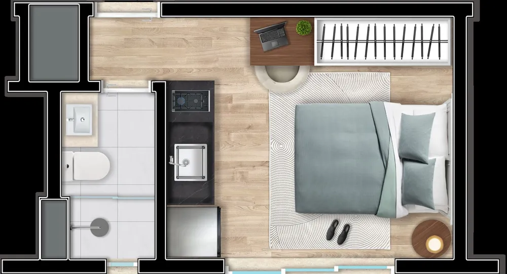 Apartamento, 1 quarto, 17 m² - Foto 10
