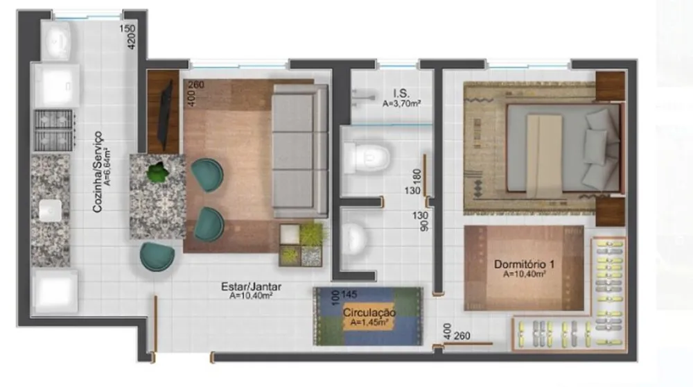 Apartamento, 2 quartos, 52 m² - Foto 3
