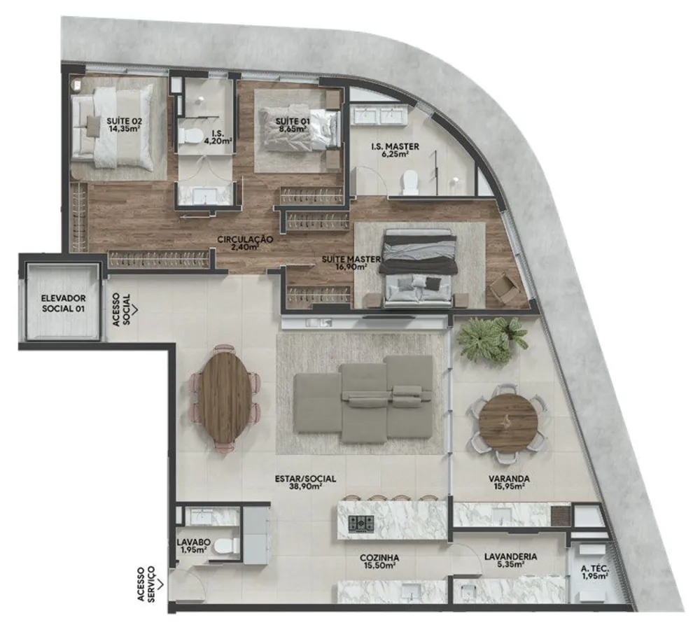 Apartamento, 3 quartos, 167 m² - Foto 8