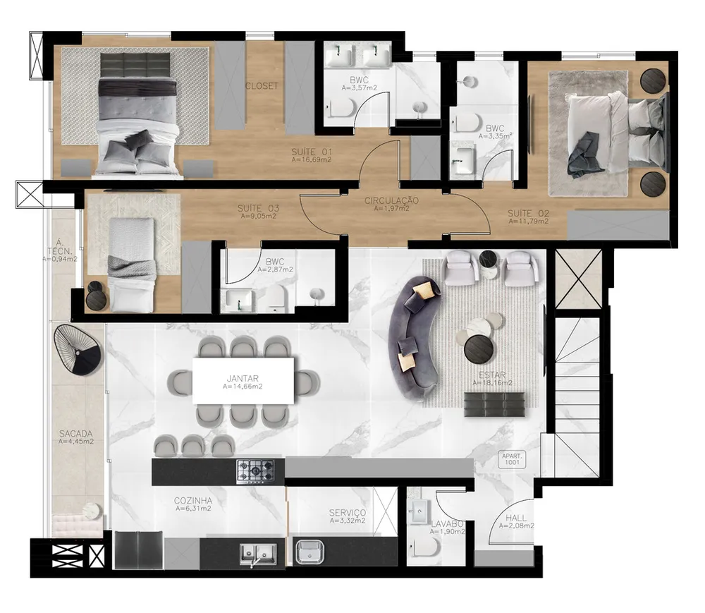 Cobertura, 3 quartos, 249 m² - Foto 18