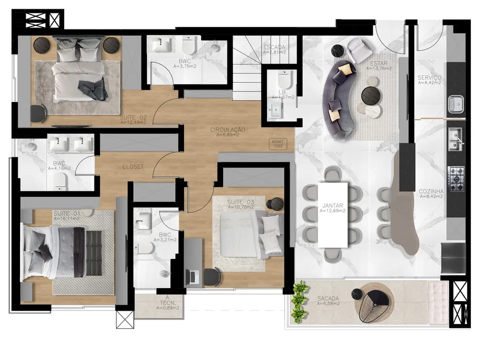 Cobertura, 3 quartos, 249 m² - Foto 9