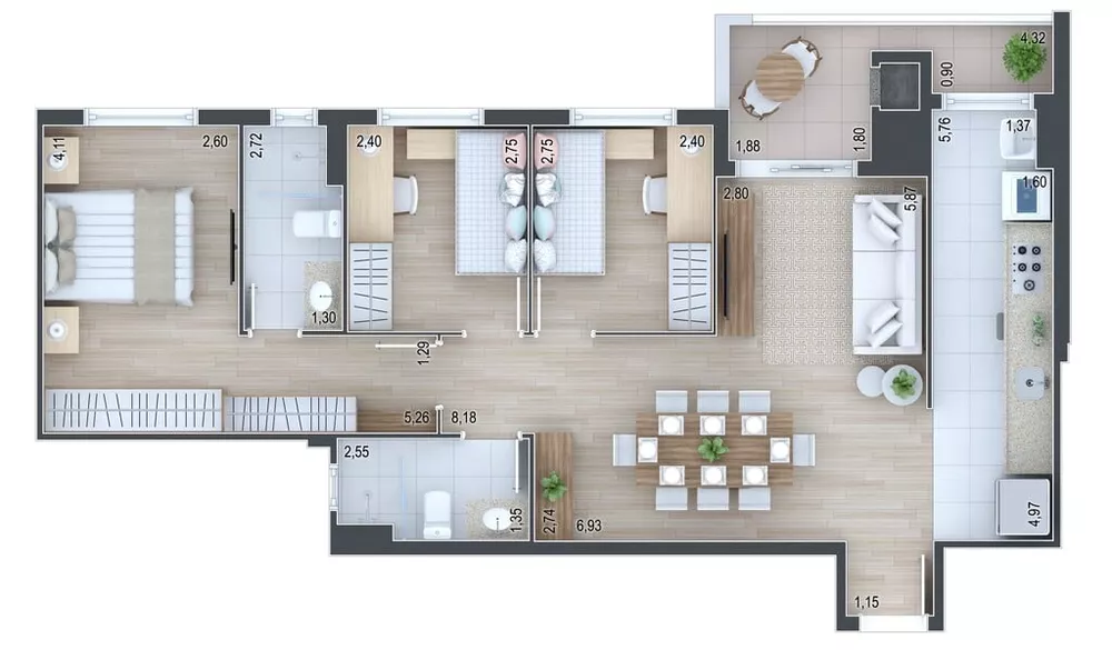 Apartamento, 2 quartos, 80 m² - Foto 3