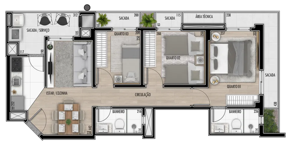 Apartamento, 3 quartos, 66 m² - Foto 16