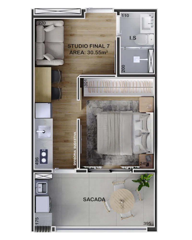 Apartamento, 1 quarto, 29 m² - Foto 1