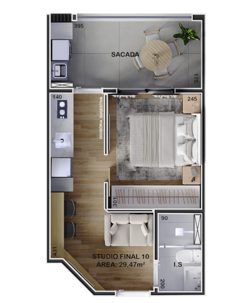 Apartamento, 1 quarto, 29 m² - Foto 8