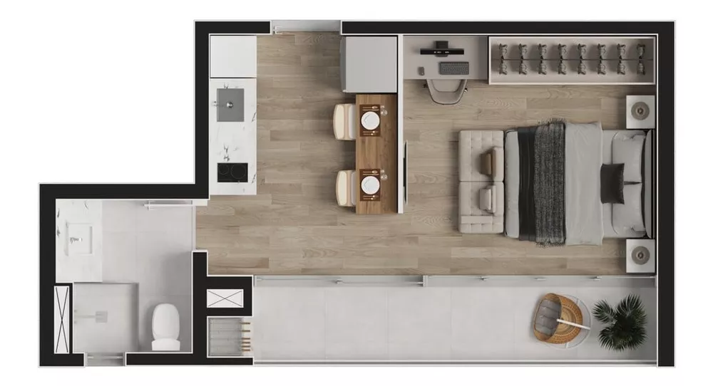 Apartamento, 1 quarto, 30 m² - Foto 1