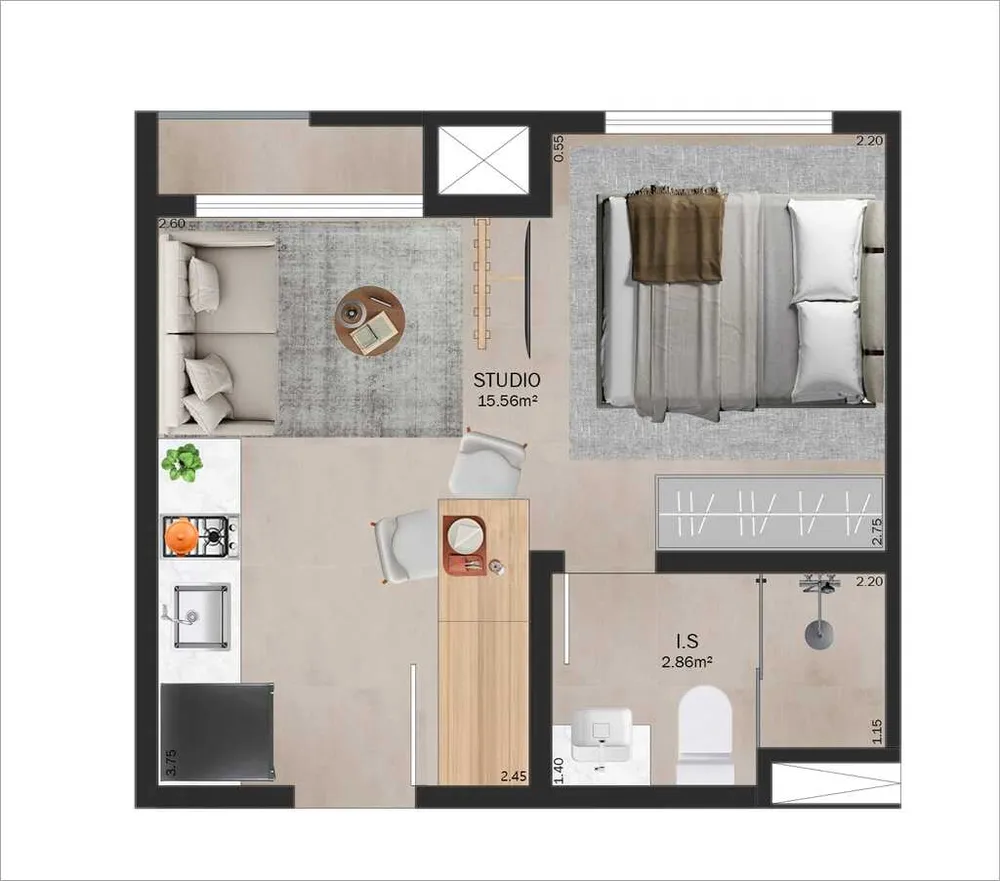 Apartamento, 1 quarto, 22 m² - Foto 16