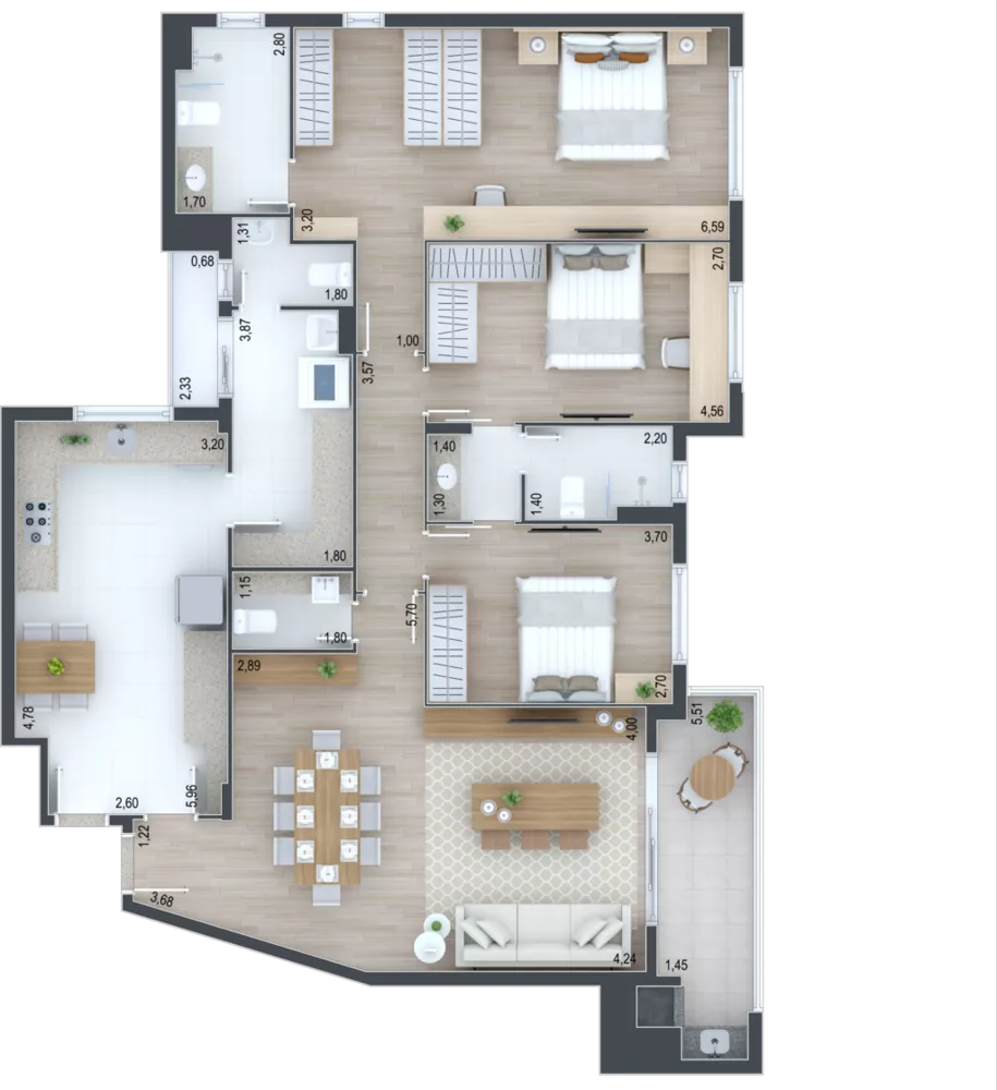 Apartamento, 3 quartos, 127 m² - Foto 2