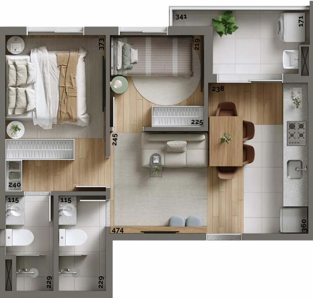Apartamento, 2 quartos, 44 m² - Foto 14
