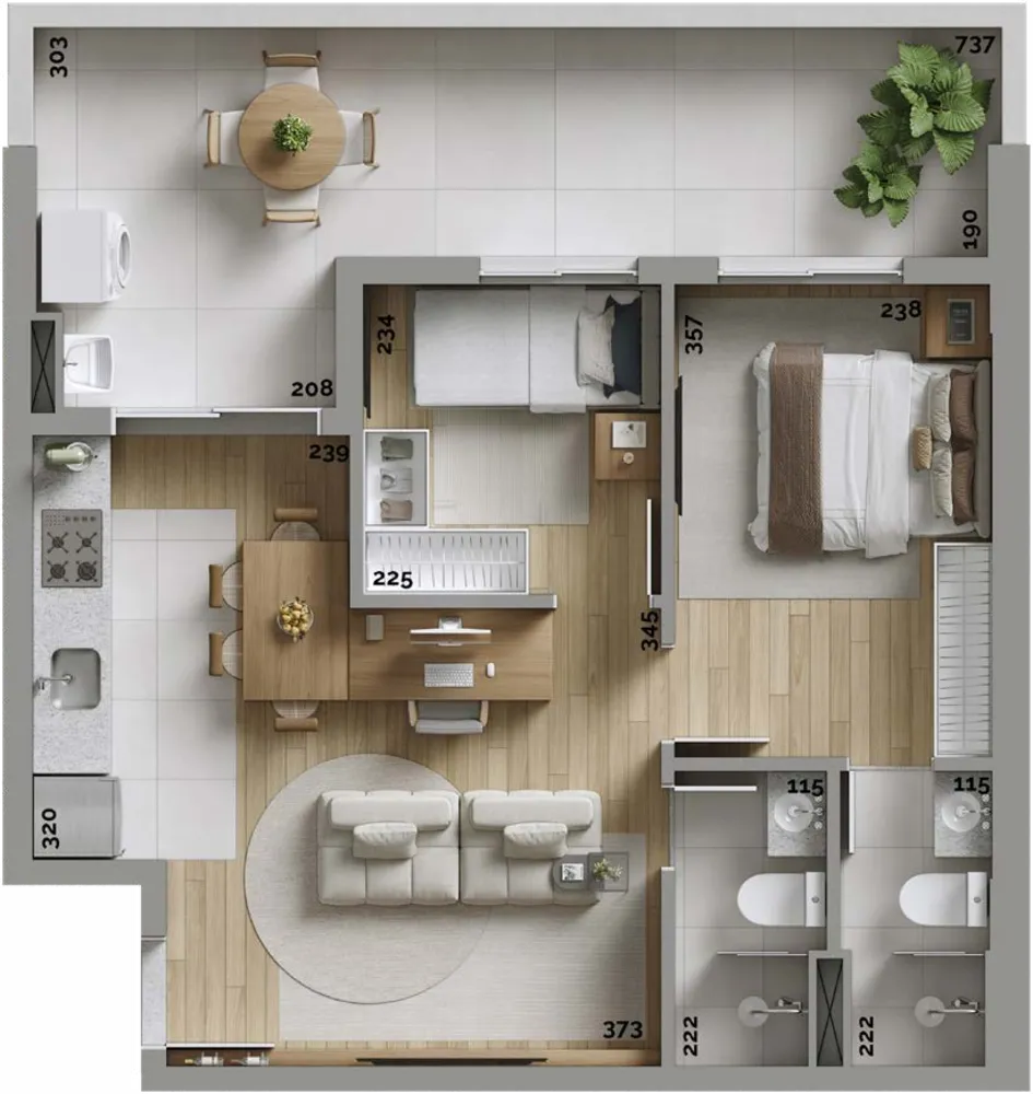 Apartamento, 2 quartos, 44 m² - Foto 2