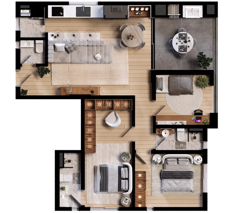 Apartamento, 2 quartos, 64 m² - Foto 3