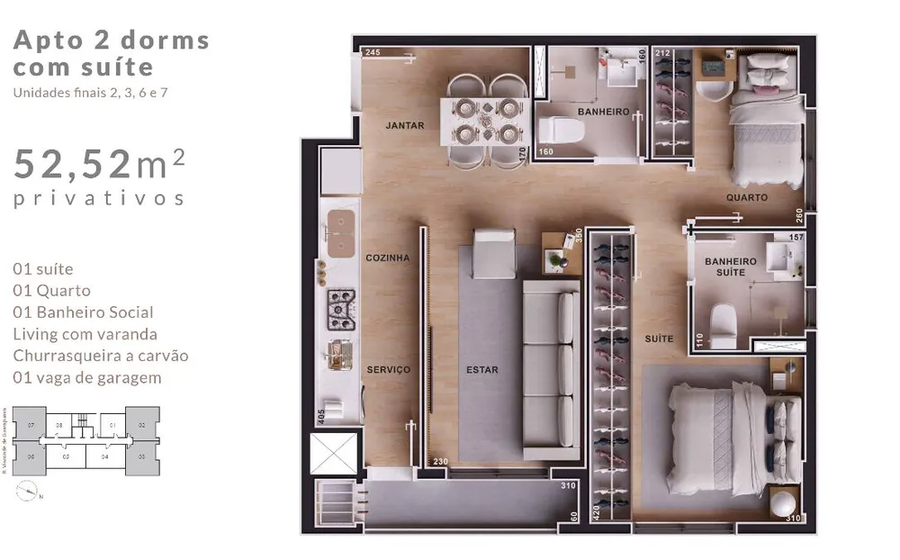 Apartamento, 2 quartos, 52 m² - Foto 5