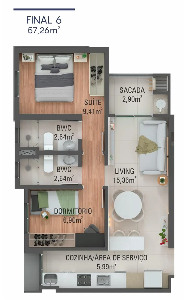 Apartamento, 2 quartos, 55 m² - Foto 13