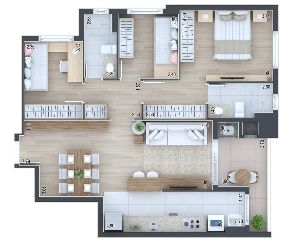 Apartamento, 2 quartos, 94 m² - Foto 12