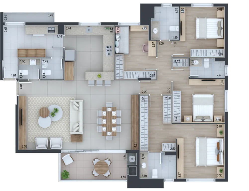 Apartamento, 3 quartos, 171 m² - Foto 11