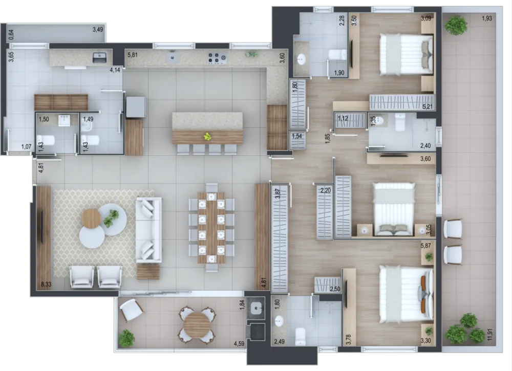 Apartamento, 3 quartos, 171 m² - Foto 12