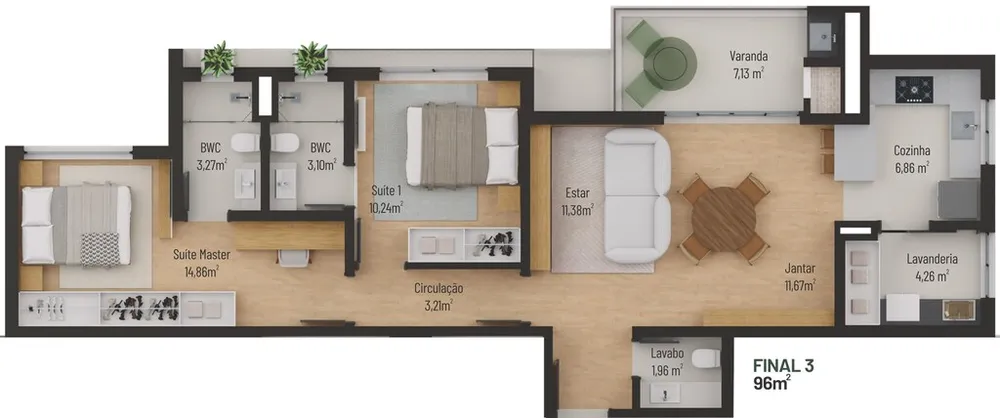 Apartamento, 3 quartos, 124 m² - Foto 13