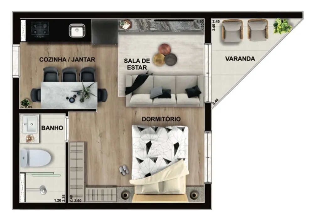 Apartamento, 1 quarto, 30 m² - Foto 2