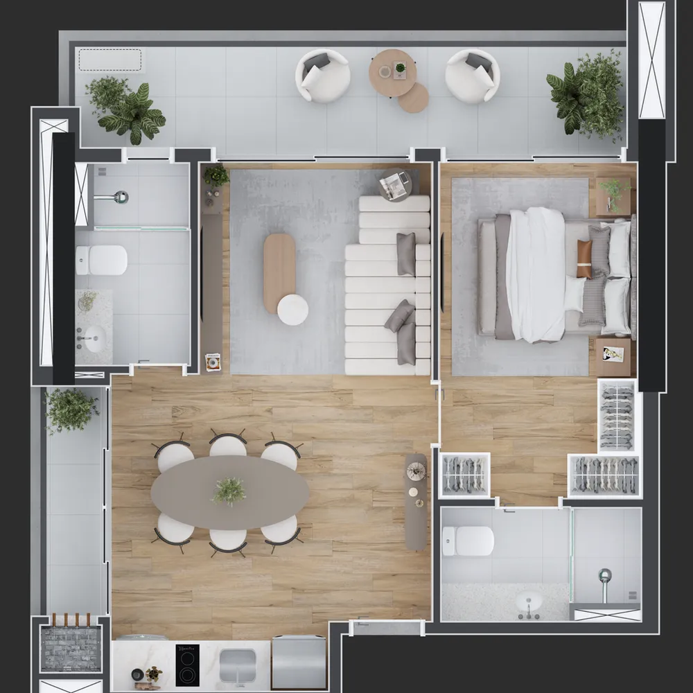 Apartamento, 1 quarto, 49 m² - Foto 6