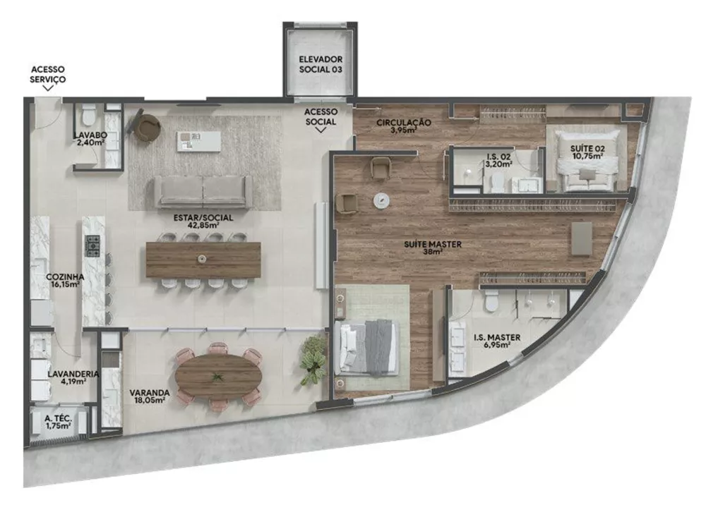 Apartamento, 2 quartos, 134 m² - Foto 1