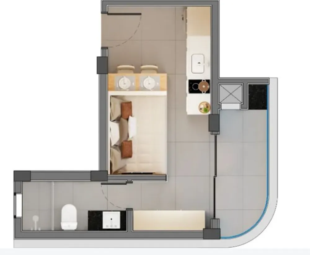 Apartamento, 1 quarto, 42 m² - Foto 3