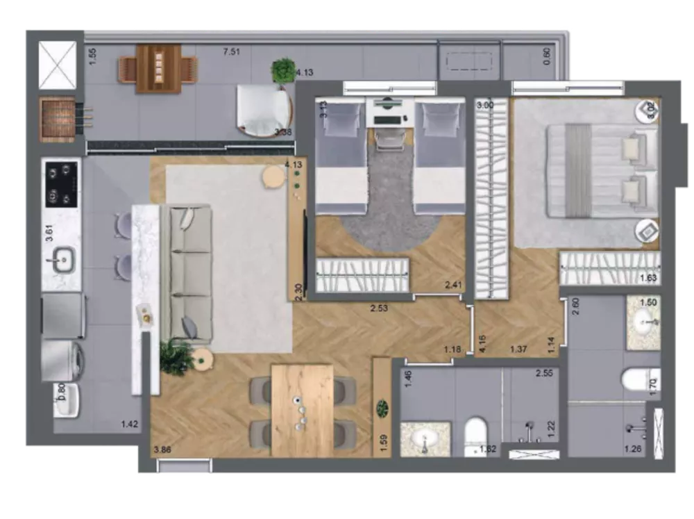 Apartamento, 2 quartos, 69 m² - Foto 4