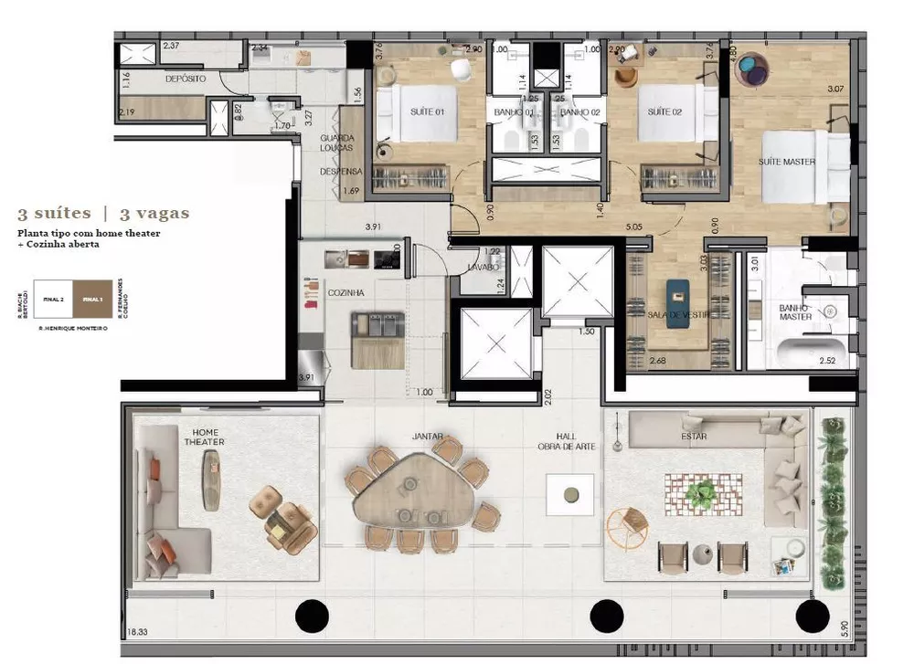 Apartamento, 3 quartos, 232 m² - Foto 9