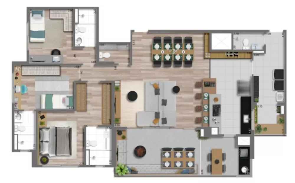 Apartamento à venda com 3 quartos, 133m² - Foto 6