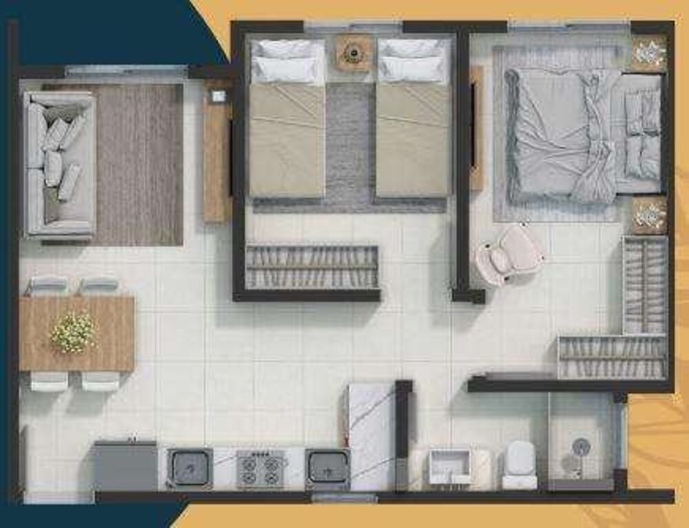 Apartamento, 2 quartos, 58 m² - Foto 2