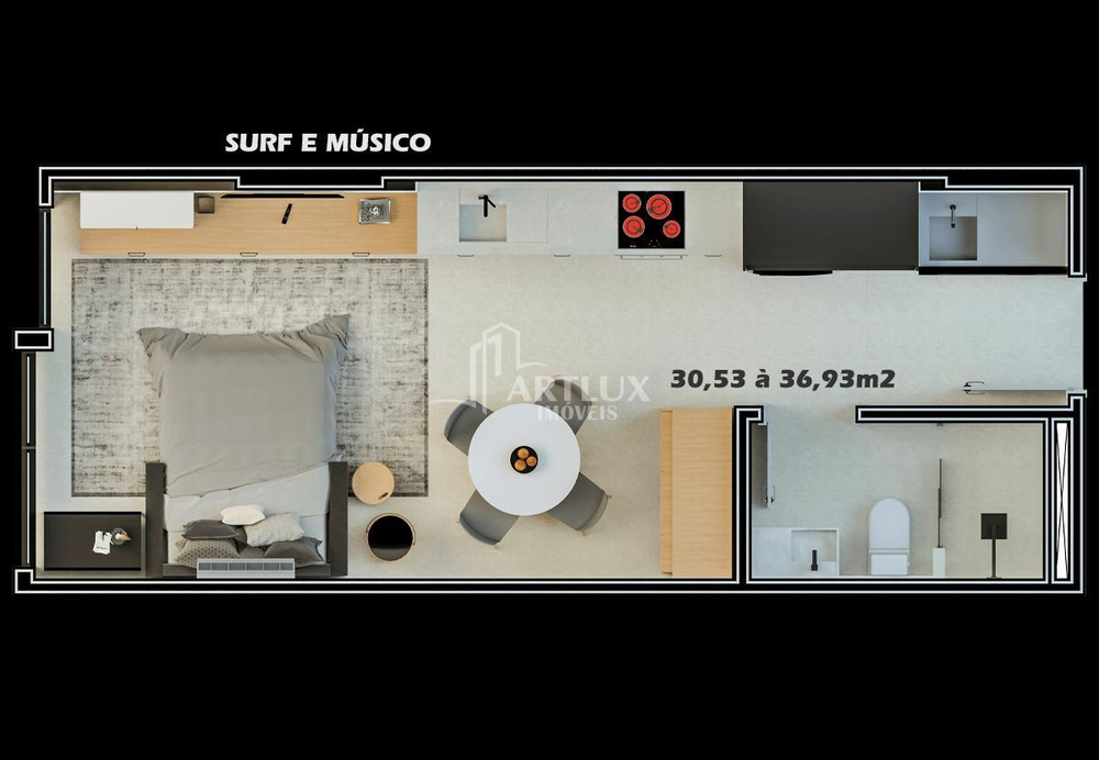 Apartamento, 1 quarto, 33 m² - Foto 3