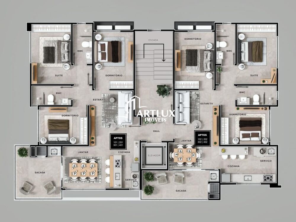 Apartamento, 3 quartos, 77 m² - Foto 1