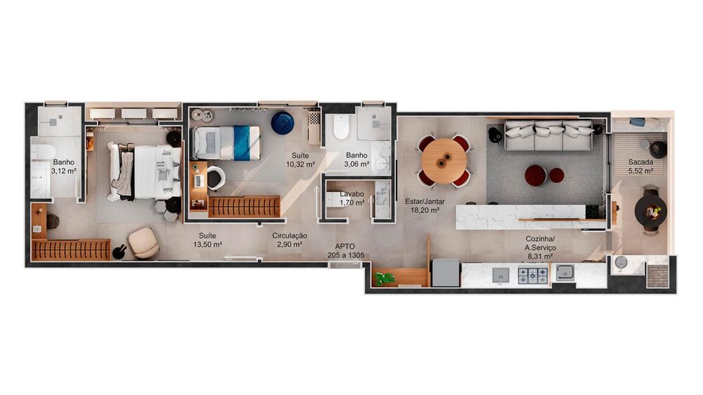 Apartamento, 2 quartos, 73 m² - Foto 3