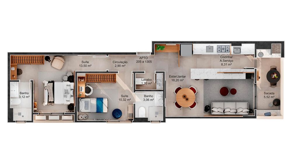 Apartamento, 2 quartos, 73 m² - Foto 4