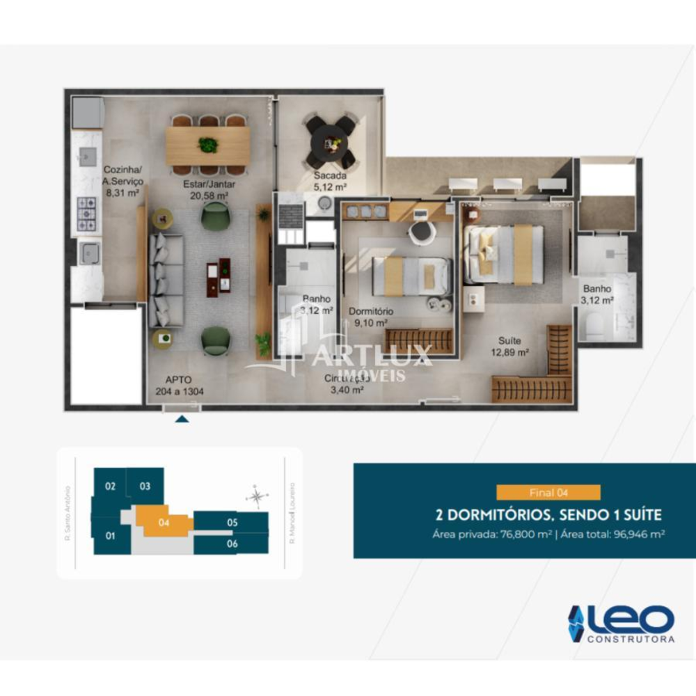 Apartamento, 2 quartos, 73 m² - Foto 10