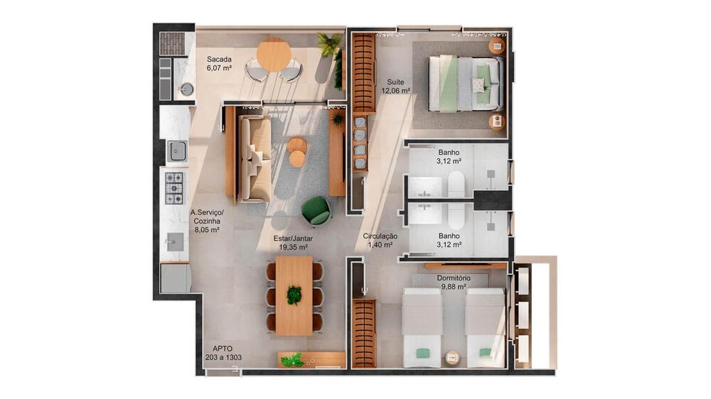 Apartamento, 2 quartos, 73 m² - Foto 14