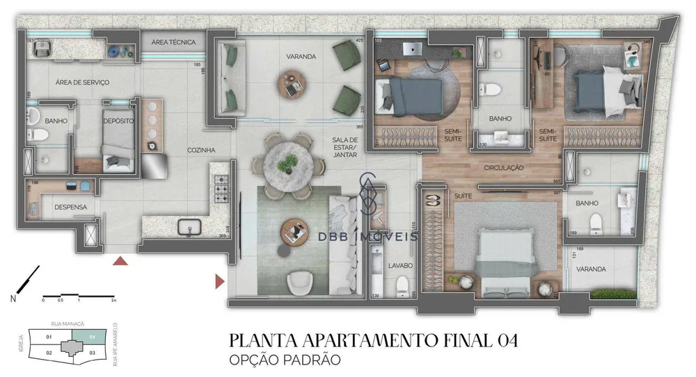 Apartamento, 3 quartos, 128 m² - Foto 3