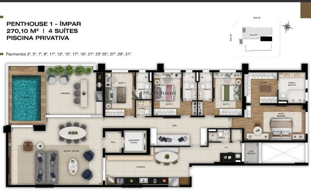 Cobertura, 4 quartos, 272 m² - Foto 16