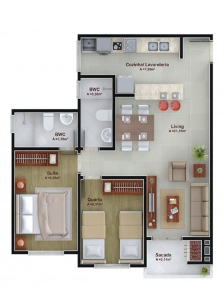 Apartamento, 2 quartos, 76 m² - Foto 1