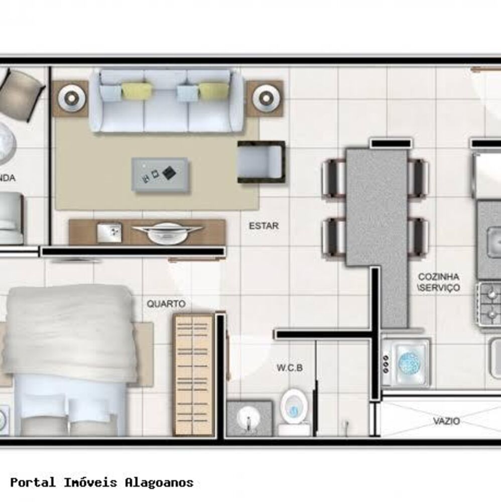 Apartamento, 1 quarto, 42 m² - Foto 1