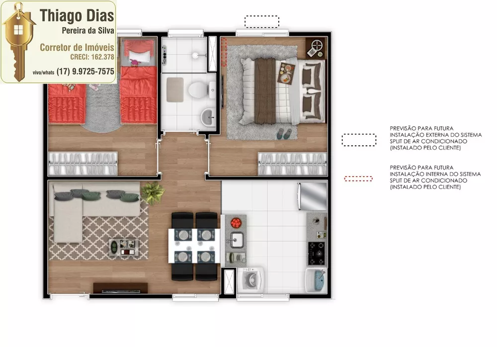 Apartamento à venda com 2 quartos, 40m² - Foto 3