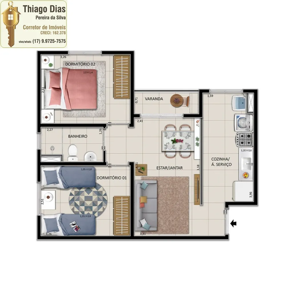 Apartamento, 2 quartos, 47 m² - Foto 12