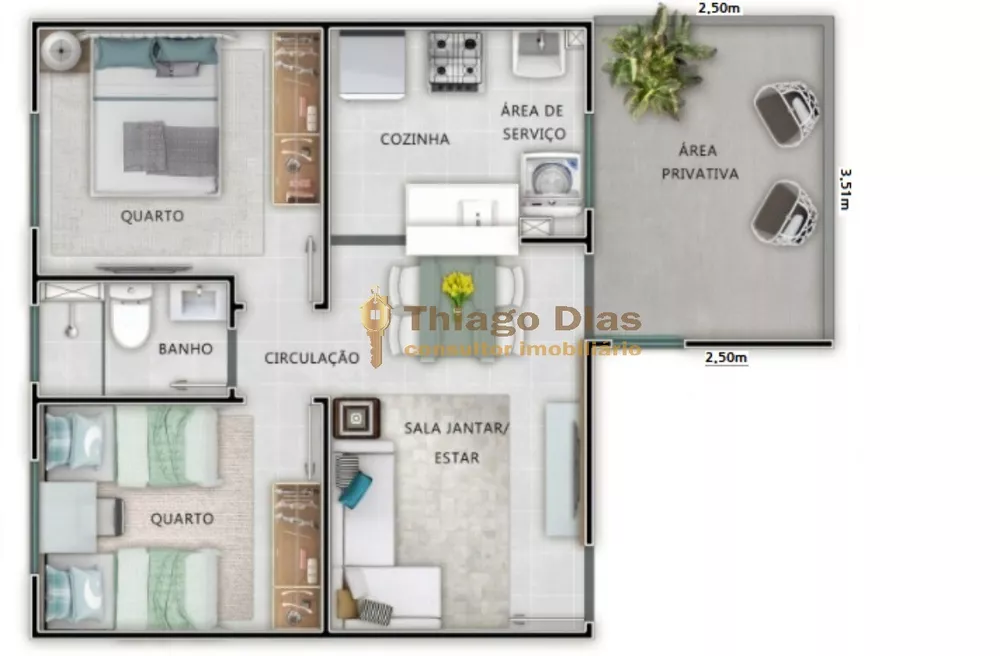 Apartamento à venda com 2 quartos, 40m² - Foto 1