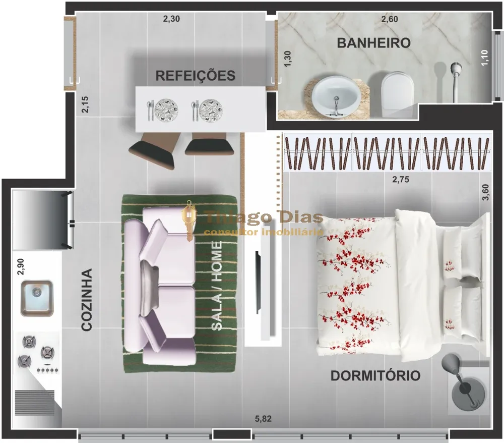 Kitnet-Studio, 33 m² - Foto 15