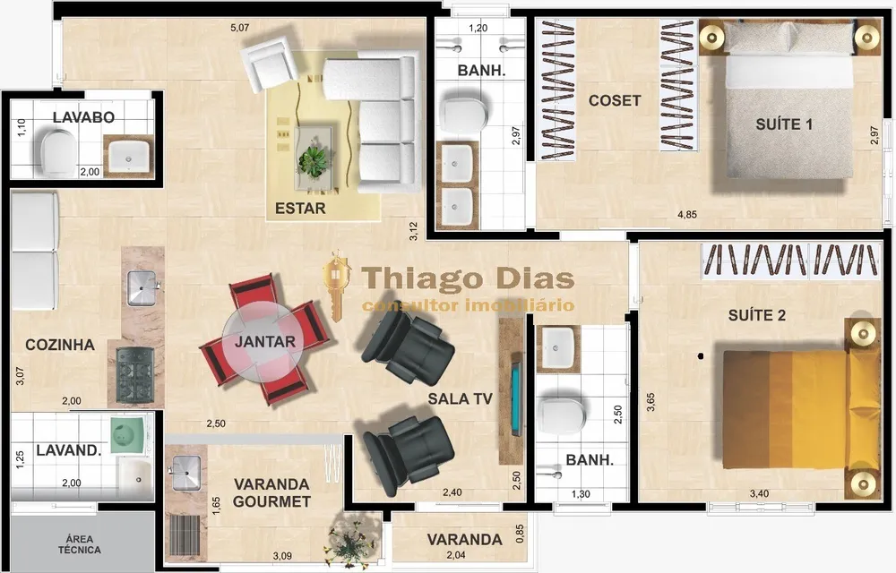 Apartamento, 3 quartos, 93 m² - Foto 3