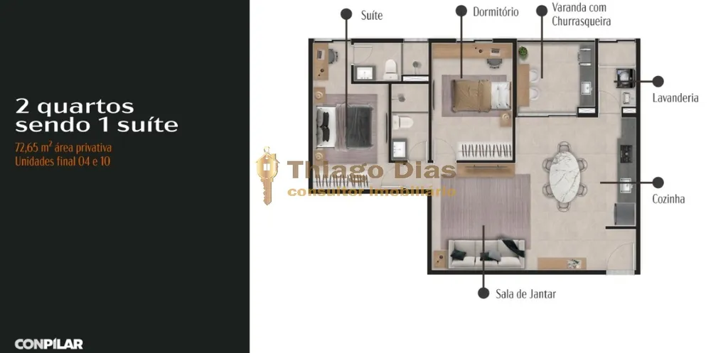 Apartamento, 2 quartos, 72 m² - Foto 2