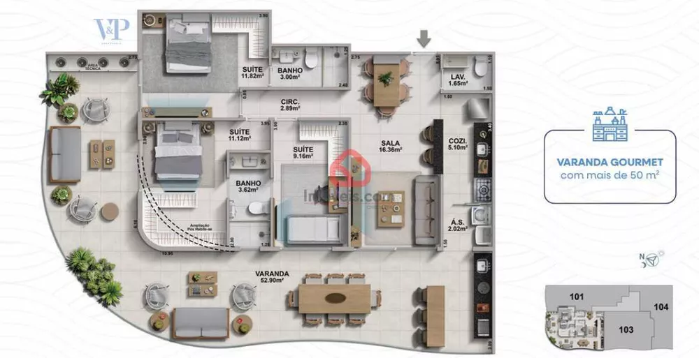 Apartamento, 3 quartos, 98 m² - Foto 9