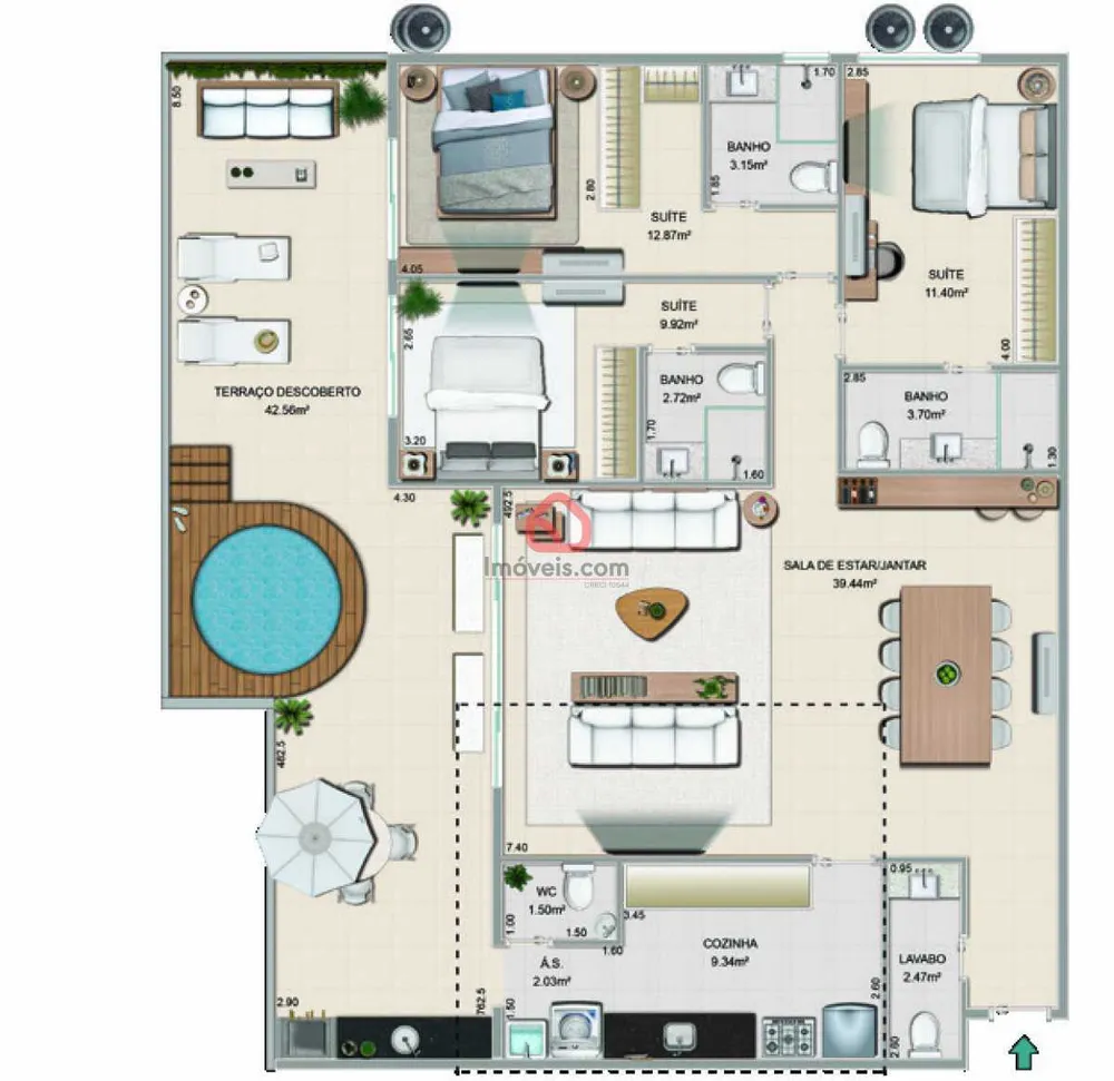 Cobertura, 3 quartos, 156 m² - Foto 5