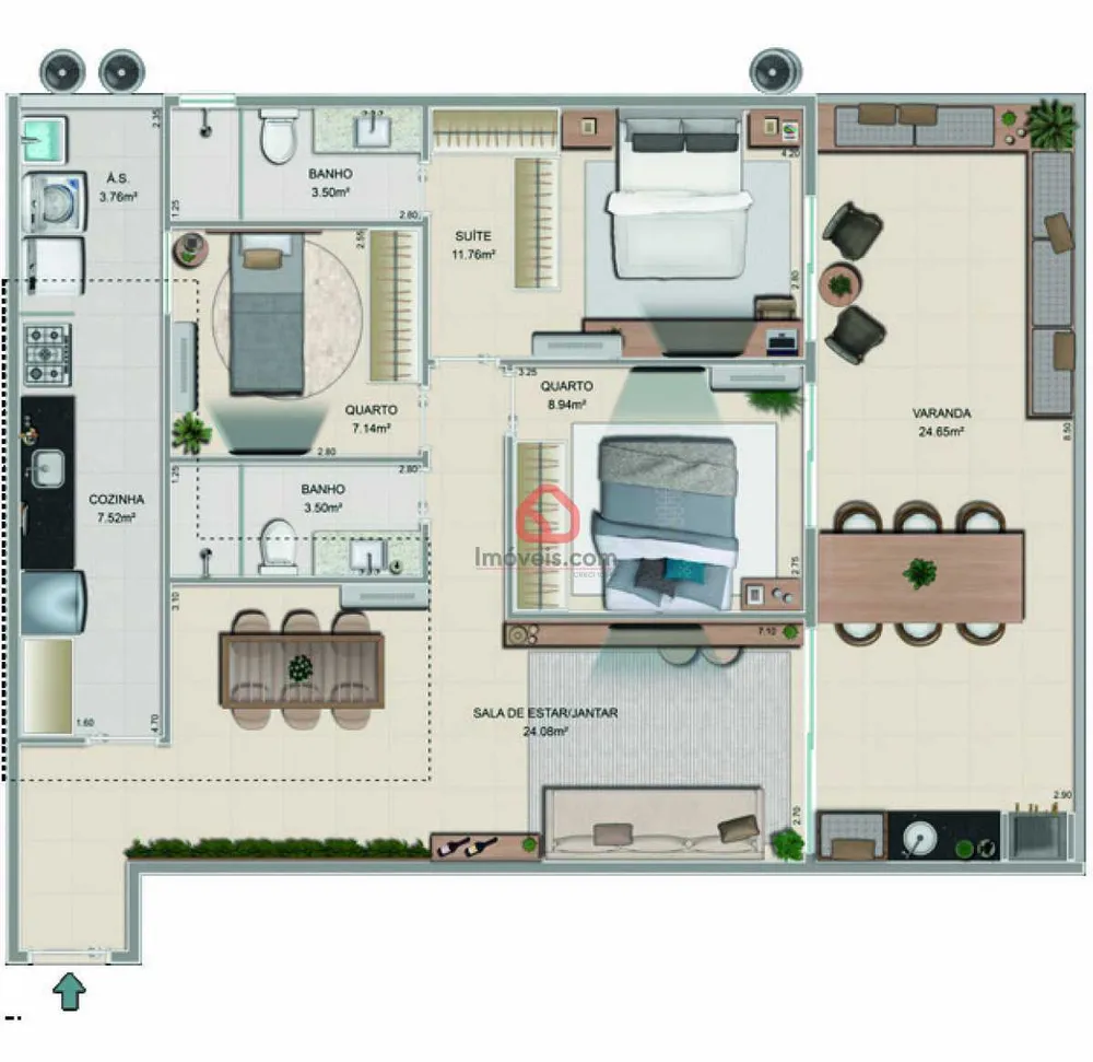 Apartamento, 3 quartos, 106 m² - Foto 3