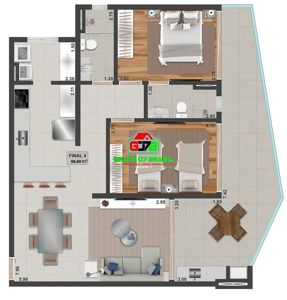 Apartamento, 2 quartos, 98 m² - Foto 4