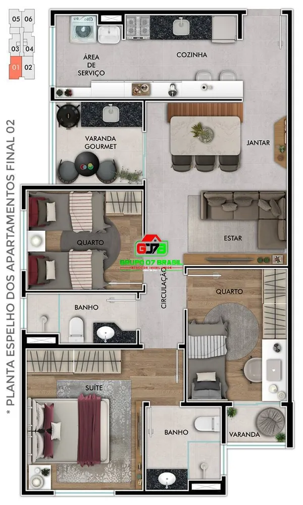 Apartamento, 2 quartos, 57 m² - Foto 3